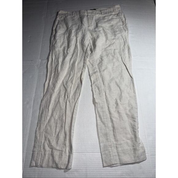 Banana Republic Factory Hampton Pant Straight Fit Size 4 Cream White Mid Rise - Picture 1 of 11